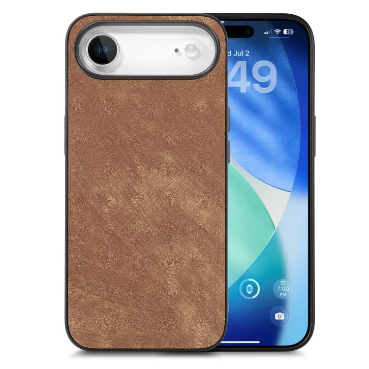 Vintage Leather PC Back Cover Phone Case, iPhone 16e, For iPhone 15 Pro Max, For iPhone 15 Pro, For iPhone 15 Plus
