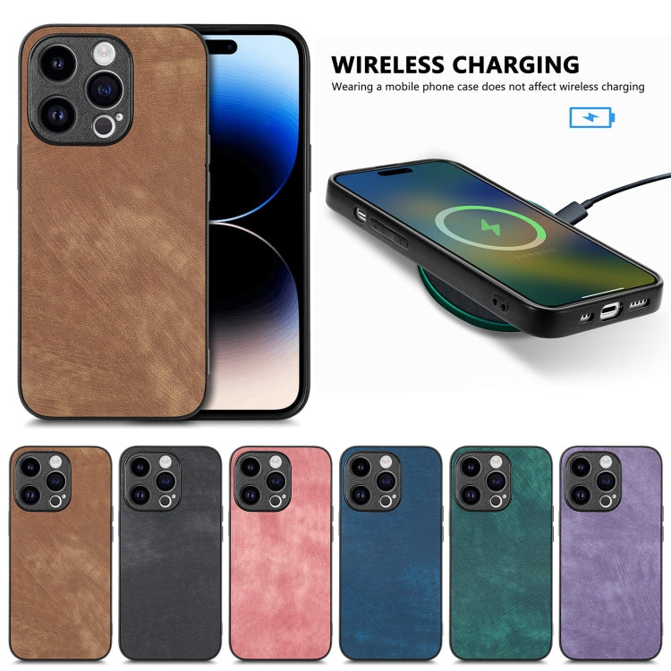 Vintage Leather PC Back Cover Phone Case, For iPhone 16 Pro Max, For iPhone 16 Pro, For iPhone 16 Plus, For iPhone 16