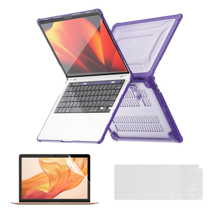 ENKAY Hat-Prince 3 in 1 Protective Bracket Case Cover Hard Shell with TPU Keyboard Film / PET Screen Protector, Version:US, For MacBook Air 13.3 A2179/A2337, For MacBook Pro 16 A2141