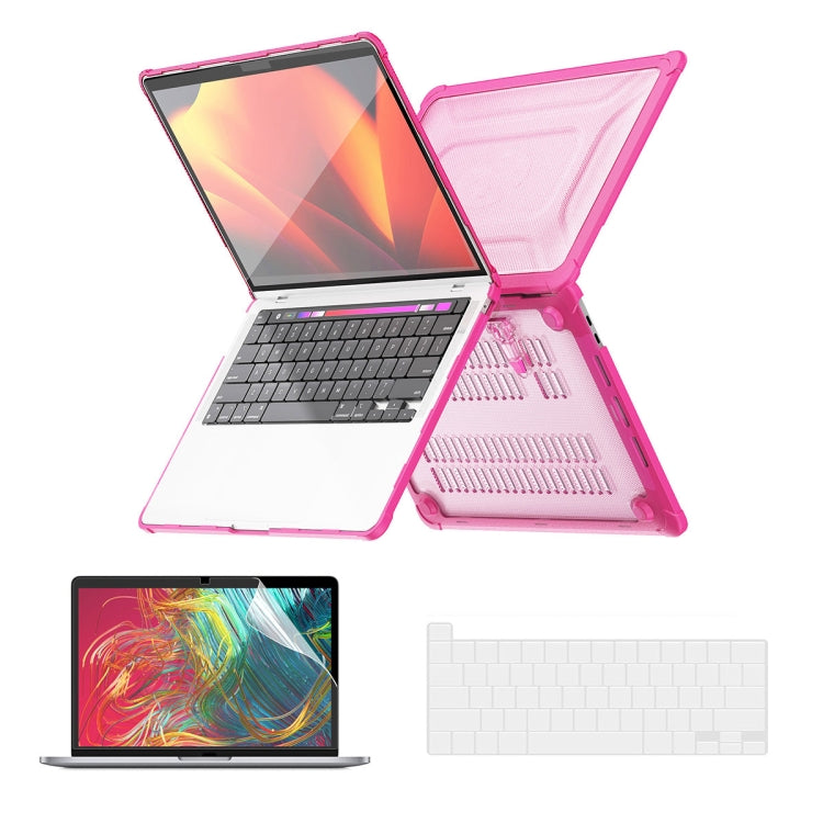 ENKAY Hat-Prince 3 in 1 Protective Bracket Case Cover Hard Shell with TPU Keyboard Film / PET Screen Protector, Version:US, For MacBook Air 15.3 A2941, For MacBook Pro 14.2 A2442/A2779, For MacBook Air 13.6 A2681, For MacBook Pro 13.3 A2251/A2289/A2338