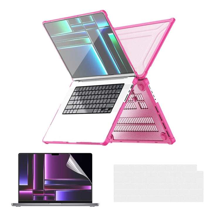 ENKAY Hat-Prince 3 in 1 Protective Bracket Case Cover Hard Shell with TPU Keyboard Film / PET Screen Protector, Version:US, For MacBook Air 15.3 A2941, For MacBook Pro 14.2 A2442/A2779, For MacBook Air 13.6 A2681, For MacBook Pro 13.3 A2251/A2289/A2338