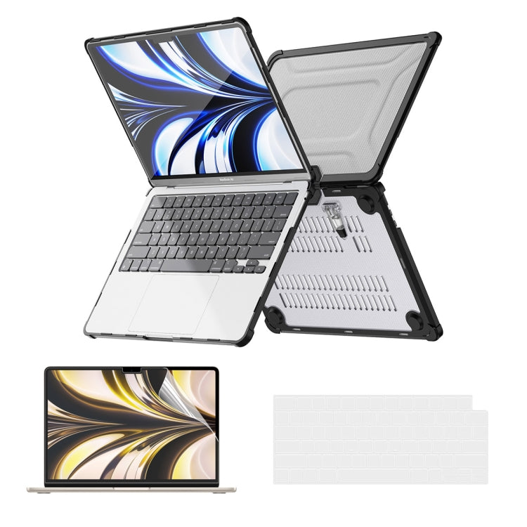 ENKAY Hat-Prince 3 in 1 Protective Bracket Case Cover Hard Shell with TPU Keyboard Film / PET Screen Protector, Version:US, For MacBook Air 15.3 A2941, For MacBook Pro 14.2 A2442/A2779, For MacBook Air 13.6 A2681, For MacBook Pro 13.3 A2251/A2289/A2338