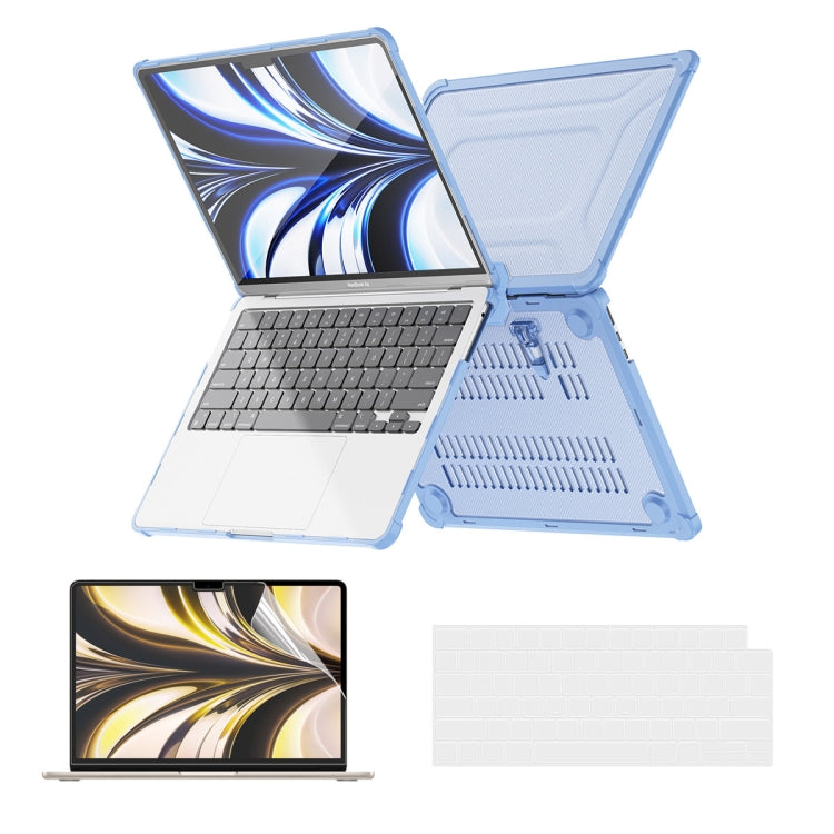 ENKAY Hat-Prince 3 in 1 Protective Bracket Case Cover Hard Shell with TPU Keyboard Film / PET Screen Protector, Version:US, For MacBook Air 15.3 A2941, For MacBook Pro 14.2 A2442/A2779, For MacBook Air 13.6 A2681, For MacBook Pro 13.3 A2251/A2289/A2338