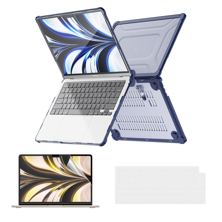 ENKAY Hat-Prince 3 in 1 Protective Bracket Case Cover Hard Shell with TPU Keyboard Film / PET Screen Protector, Version:US, For MacBook Air 15.3 A2941, For MacBook Pro 14.2 A2442/A2779, For MacBook Air 13.6 A2681, For MacBook Pro 13.3 A2251/A2289/A2338