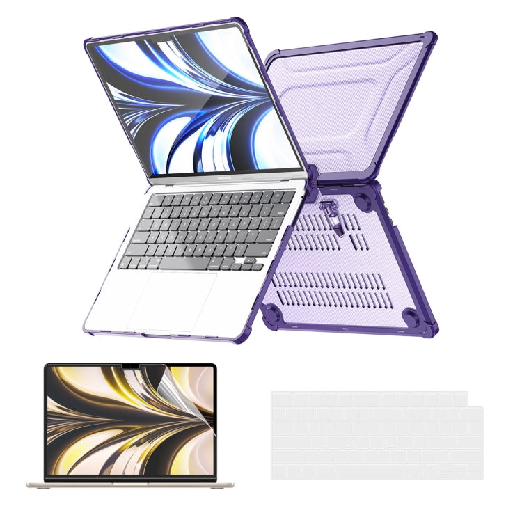 ENKAY Hat-Prince 3 in 1 Protective Bracket Case Cover Hard Shell with TPU Keyboard Film / PET Screen Protector, Version:US, For MacBook Air 15.3 A2941, For MacBook Pro 14.2 A2442/A2779, For MacBook Air 13.6 A2681, For MacBook Pro 13.3 A2251/A2289/A2338