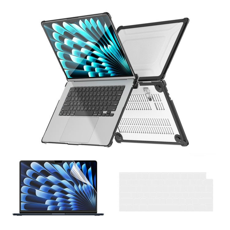 ENKAY Hat-Prince 3 in 1 Protective Bracket Case Cover Hard Shell with TPU Keyboard Film / PET Screen Protector, Version:US, For MacBook Air 15.3 A2941, For MacBook Pro 14.2 A2442/A2779, For MacBook Air 13.6 A2681, For MacBook Pro 13.3 A2251/A2289/A2338