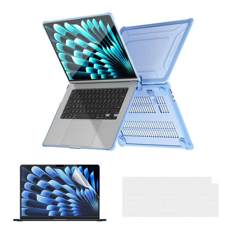 ENKAY Hat-Prince 3 in 1 Protective Bracket Case Cover Hard Shell with TPU Keyboard Film / PET Screen Protector, Version:US, For MacBook Air 15.3 A2941, For MacBook Pro 14.2 A2442/A2779, For MacBook Air 13.6 A2681, For MacBook Pro 13.3 A2251/A2289/A2338