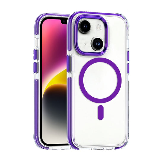 Dual-color MagSafe TPU Hybrid Clear PC Shockproof Phone Case, For iPhone 14 Plus, For iPhone 14, For iPhone 14 Pro, For iPhone 14 Pro Max