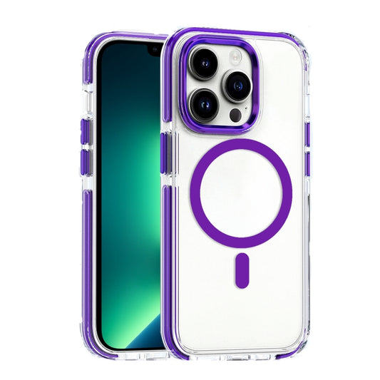 Dual-color MagSafe TPU Hybrid Clear PC Shockproof Phone Case, For iPhone 13 Pro Max
