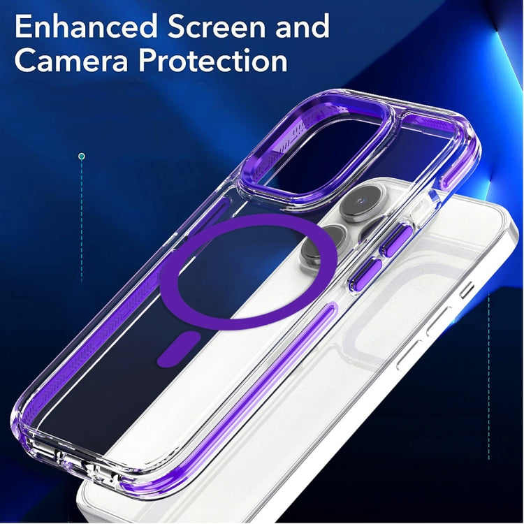Dual-color MagSafe TPU Hybrid Clear PC Shockproof Phone Case, For iPhone 13 Pro Max
