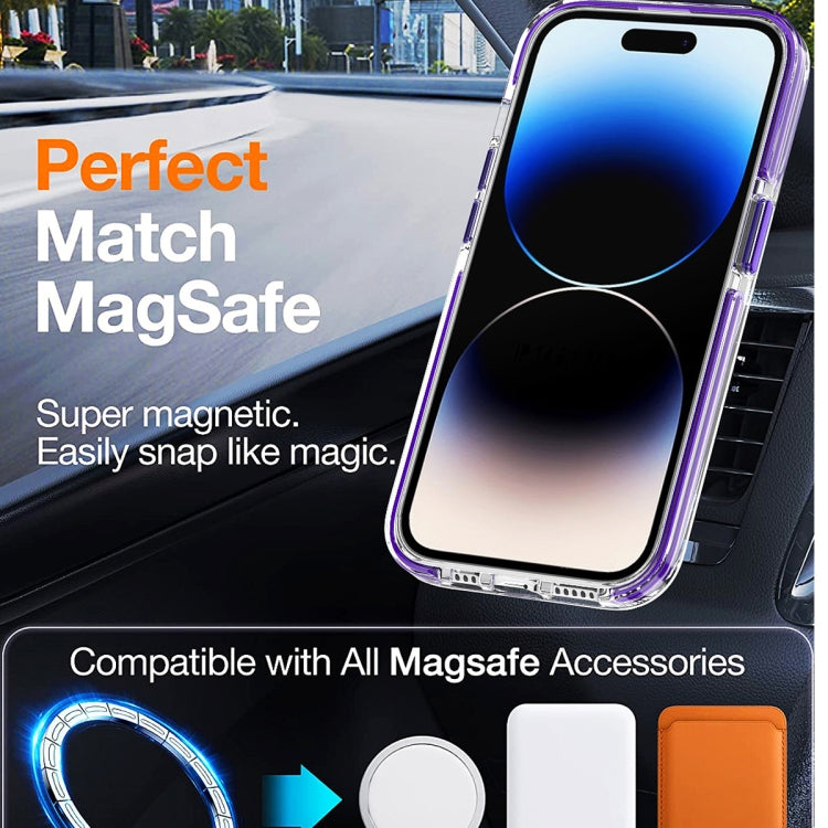 Dual-color MagSafe TPU Hybrid Clear PC Shockproof Phone Case, For iPhone 13 Pro Max