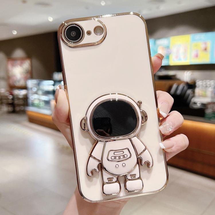 Electroplating Astronaut Holder Phone Case, For iPhone 16 Pro Max, For iPhone 16 Pro, For iPhone 16 Plus, For iPhone 16