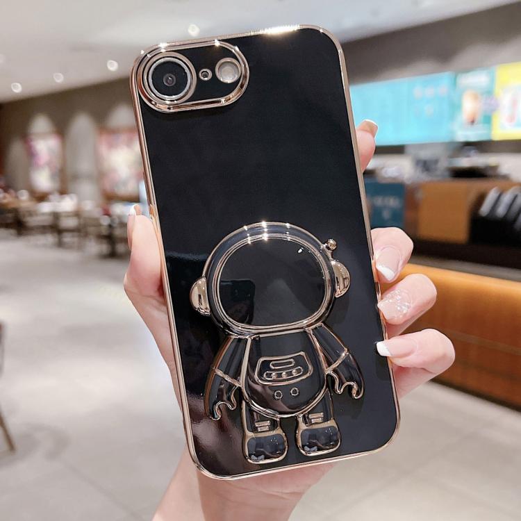 Electroplating Astronaut Holder Phone Case, For iPhone 16 Pro Max, For iPhone 16 Pro, For iPhone 16 Plus, For iPhone 16