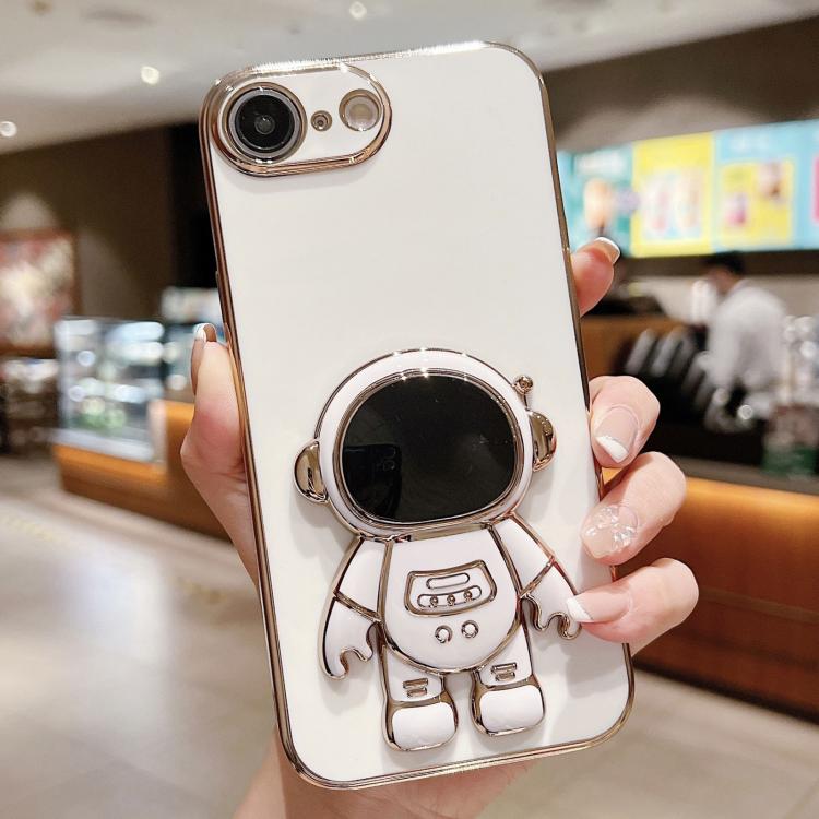 Electroplating Astronaut Holder Phone Case, For iPhone 16 Pro Max, For iPhone 16 Pro, For iPhone 16 Plus, For iPhone 16