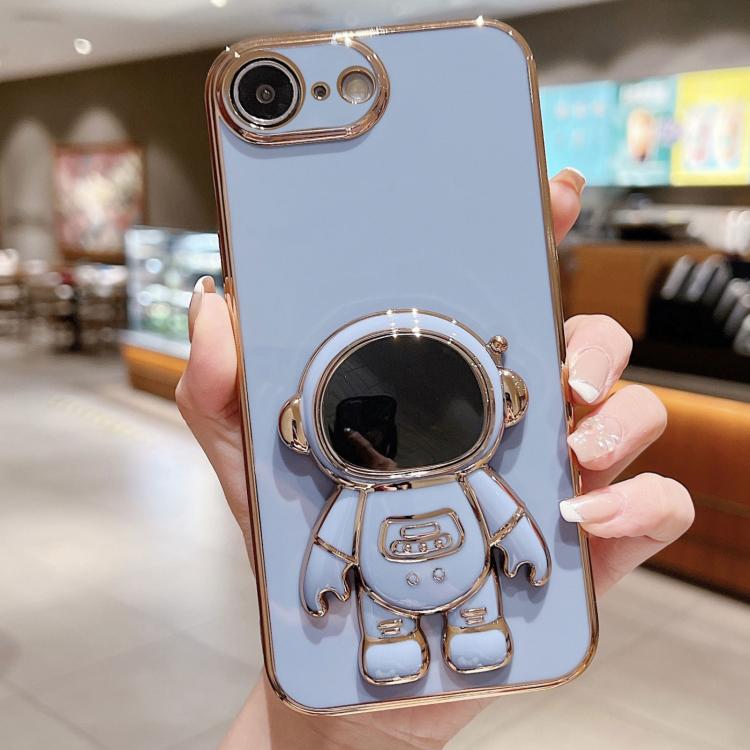 Electroplating Astronaut Holder Phone Case, For iPhone 16 Pro Max, For iPhone 16 Pro, For iPhone 16 Plus, For iPhone 16