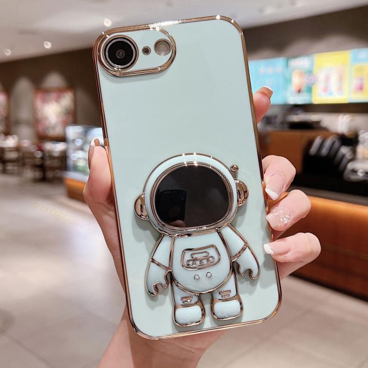Electroplating Astronaut Holder Phone Case, For iPhone 16 Pro Max, For iPhone 16 Pro, For iPhone 16 Plus, For iPhone 16