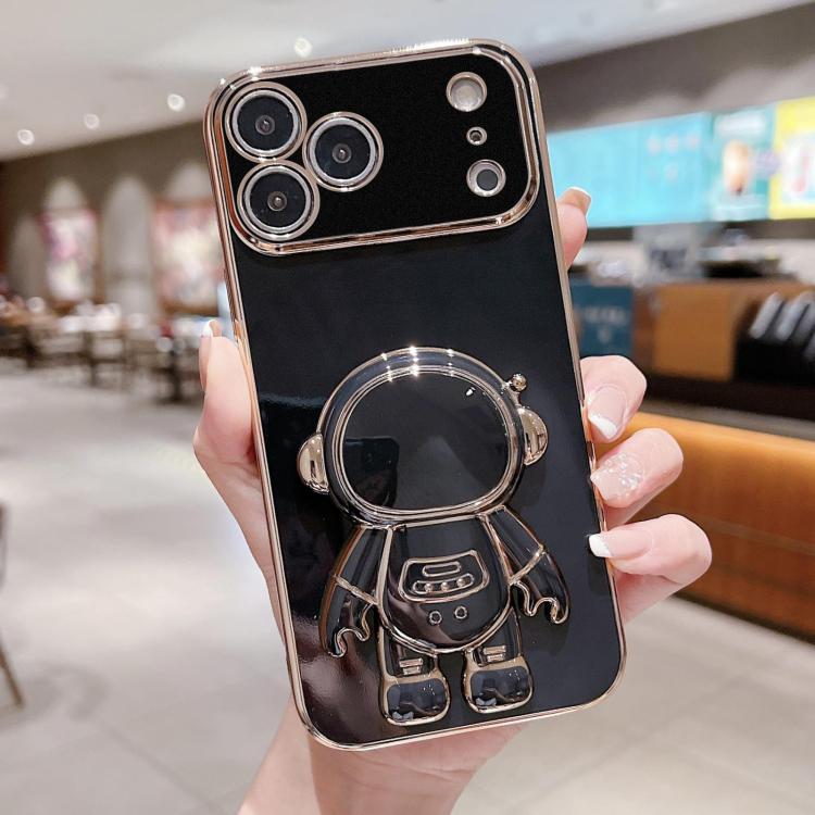 Electroplating Astronaut Holder Phone Case, For iPhone 16 Pro Max, For iPhone 16 Pro, For iPhone 16 Plus, For iPhone 16