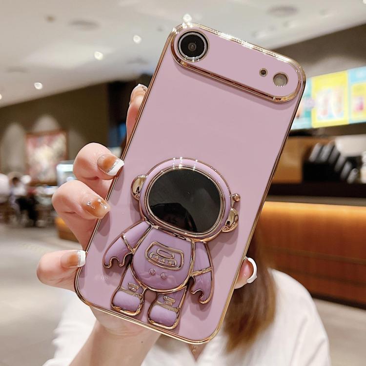 Electroplating Astronaut Holder Phone Case, For iPhone 15 Pro Max, For iPhone 15 Pro, For iPhone 15 Plus, For iPhone 15