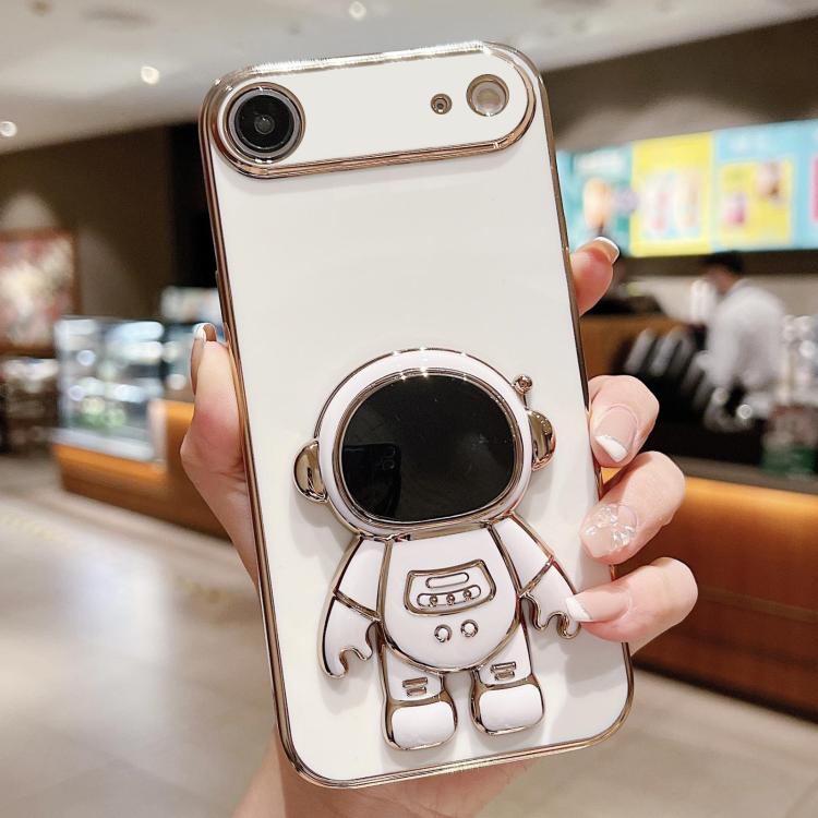 Electroplating Astronaut Holder Phone Case, For iPhone 15 Pro Max, For iPhone 15 Pro, For iPhone 15 Plus, For iPhone 15