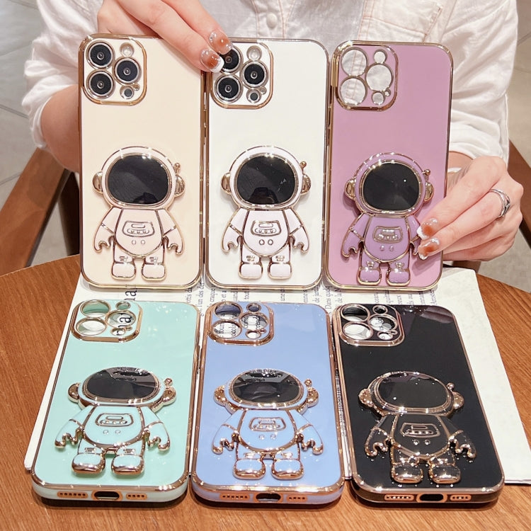 Electroplating Astronaut Holder Phone Case, For iPhone 15