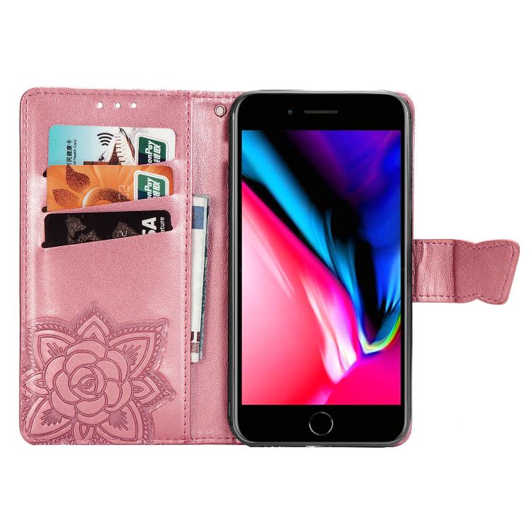 Butterfly Love Flower Embossed Leather Phone Case, For IPhone 17 Pro Max, For iPhone 17 Pro, For iPhone 17