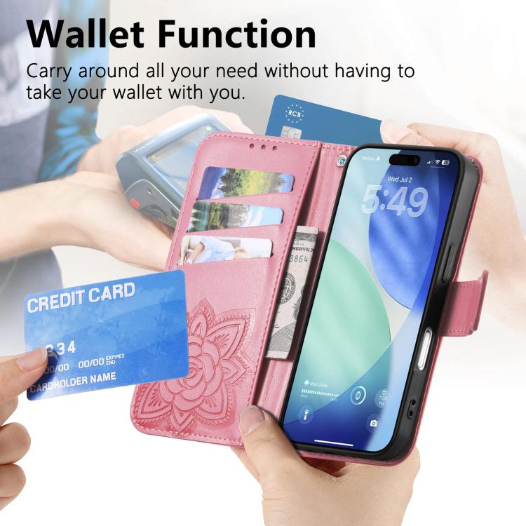 Butterfly Love Flower Embossed Leather Phone Case, For IPhone 17 Pro Max, For iPhone 17 Pro, For iPhone 17