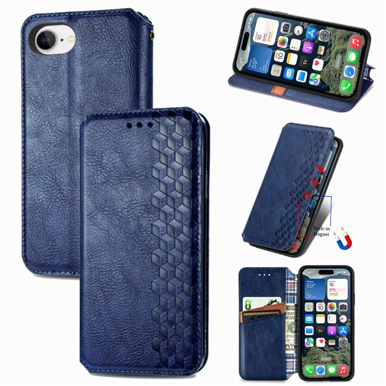 Cubic Grid Pressed Magnetic Leather Phone Case, For iPhone 17 Pro Max, For iPhone 17 Pro, For iPhone 17, For iPhone Air