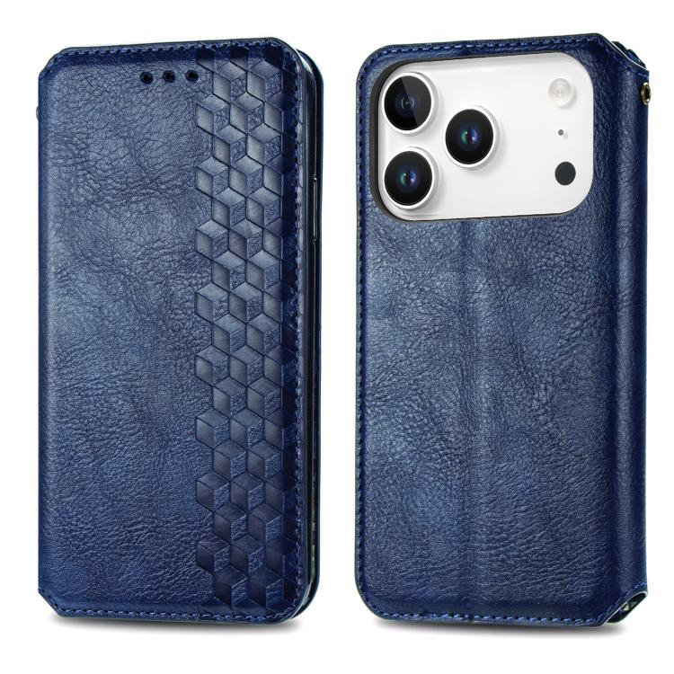 Cubic Grid Pressed Magnetic Leather Phone Case, For iPhone 17 Pro Max, For iPhone 17 Pro, For iPhone 17, For iPhone Air