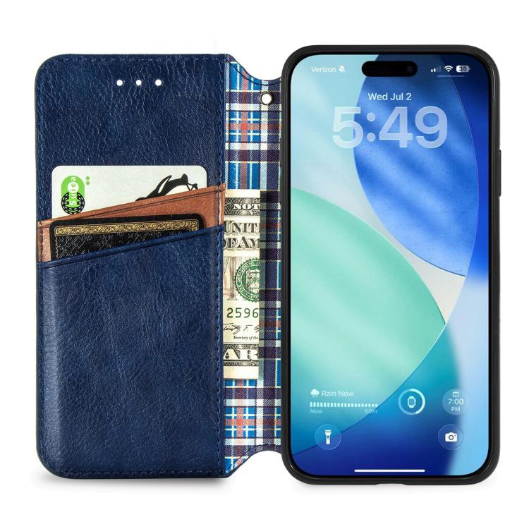 Cubic Grid Pressed Magnetic Leather Phone Case, For iPhone 17 Pro Max, For iPhone 17 Pro, For iPhone 17, For iPhone Air