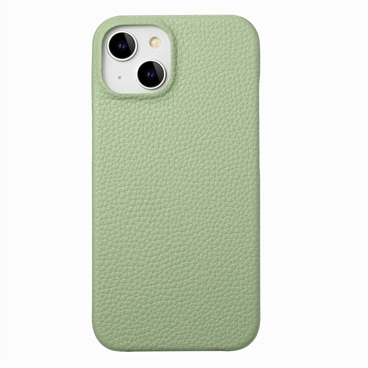 Litchi Oil Edge Leather Back Phone Case, For iPhone 15 Plus, For iPhone 15