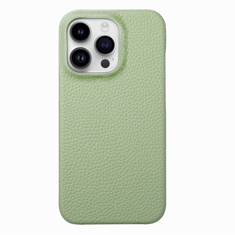 Litchi Oil Edge Leather Back Phone Case, For iPhone 15 Pro Max, For iPhone 15 Pro