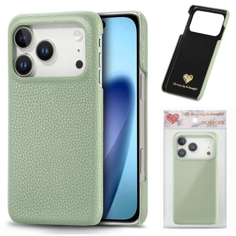 Litchi Oil Edge Leather Back Phone Case, For iPhone 15 Pro Max, For iPhone 15 Pro