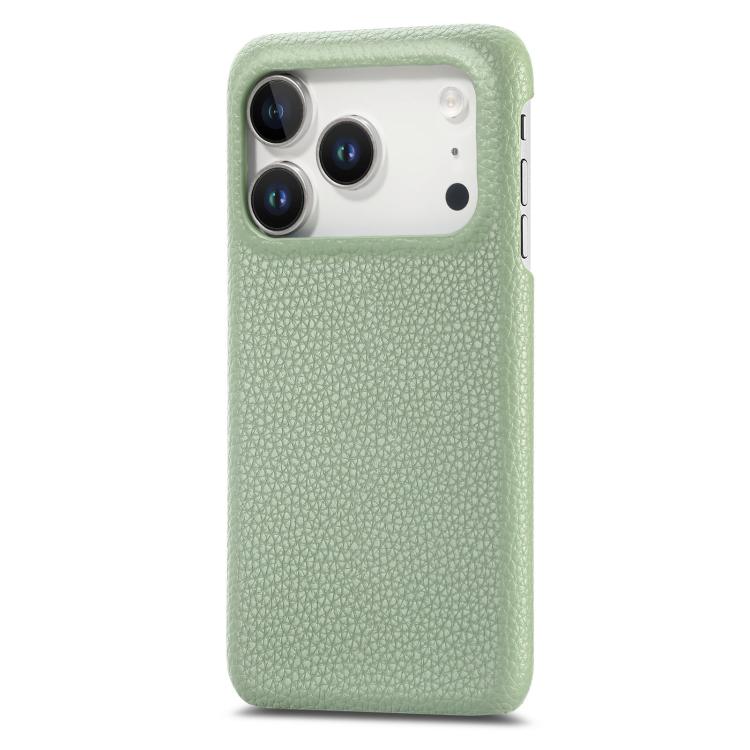 Litchi Oil Edge Leather Back Phone Case, For iPhone 15 Pro Max, For iPhone 15 Pro