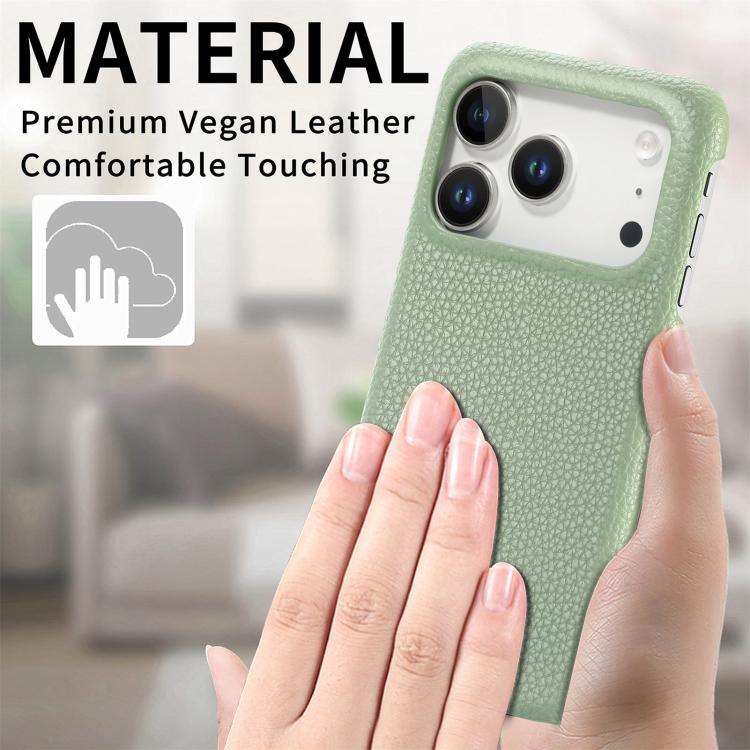 Litchi Oil Edge Leather Back Phone Case, For iPhone 15 Pro Max, For iPhone 15 Pro