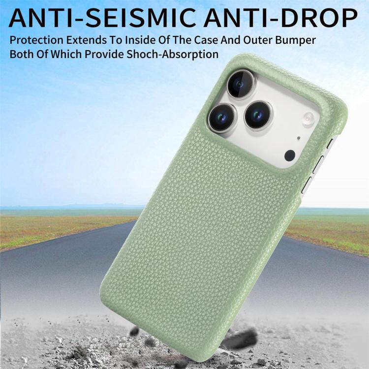 Litchi Oil Edge Leather Back Phone Case, For iPhone 15 Pro Max, For iPhone 15 Pro