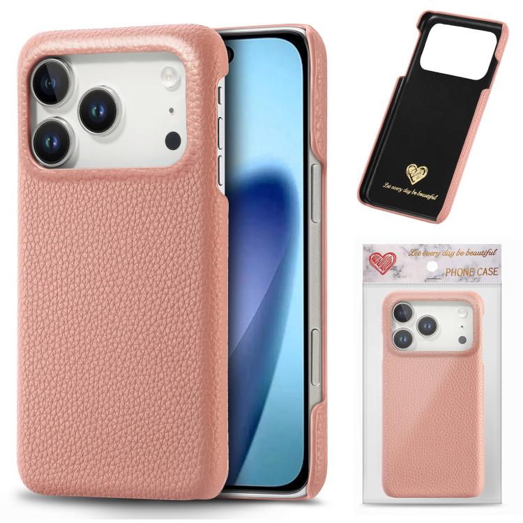 Litchi Oil Edge Leather Back Phone Case, For iPhone 15 Pro Max, For iPhone 15 Pro