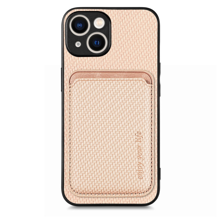 Carbon Fiber Leather Card Magsafe Phone Case, For iPhone 15