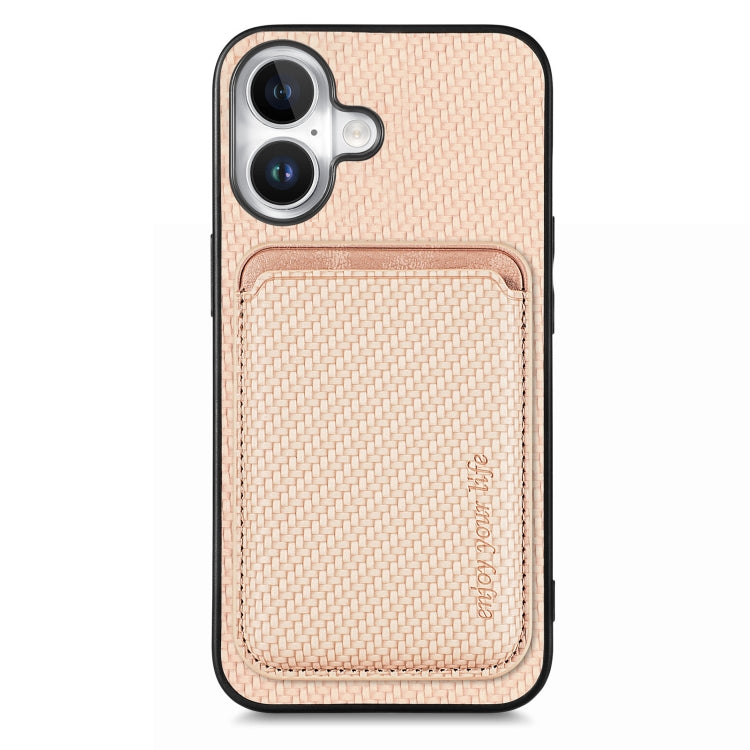 Carbon Fiber Leather Card Magsafe Phone Case, For iPhone 16, For iPhone 15 Pro Max, For iPhone 15 Pro, For iPhone 15 Plus
