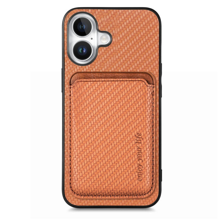 Carbon Fiber Leather Card Magsafe Phone Case, For iPhone 16, For iPhone 15 Pro Max, For iPhone 15 Pro, For iPhone 15 Plus