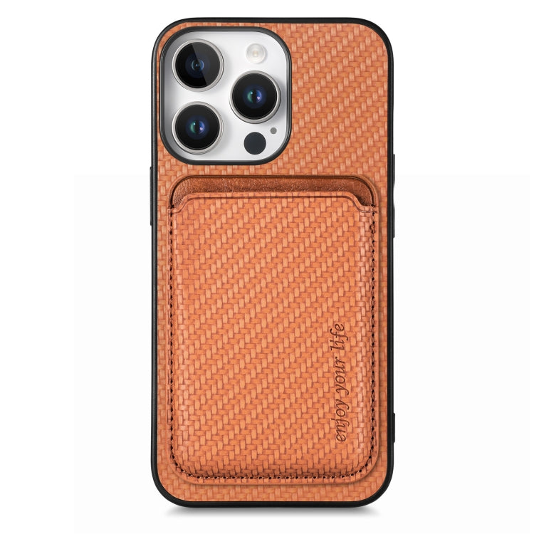 Carbon Fiber Leather Card Magsafe Phone Case, For iPhone 16, For iPhone 15 Pro Max, For iPhone 15 Pro, For iPhone 15 Plus