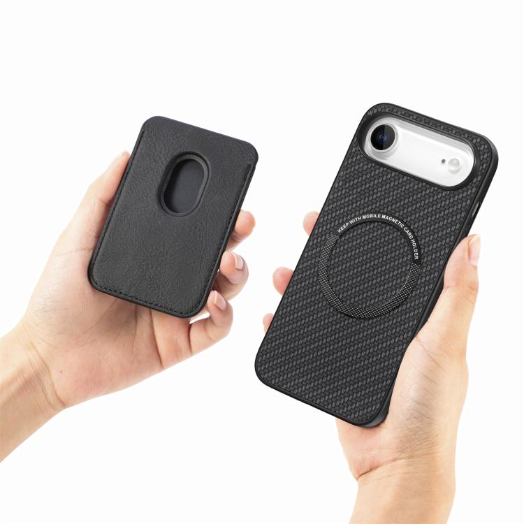 Carbon Fiber Leather Card Magsafe Phone Case, For iPhone 16, For iPhone 15 Pro Max, For iPhone 15 Pro, For iPhone 15 Plus