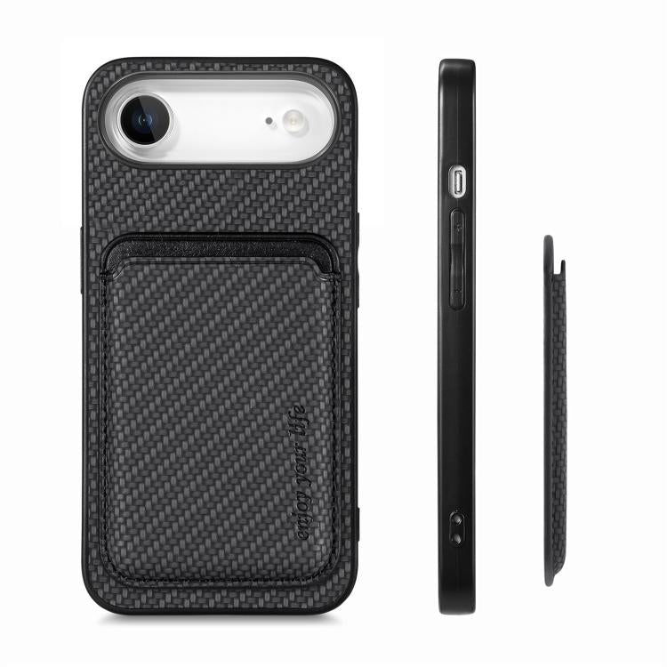 Carbon Fiber Leather Card Magsafe Phone Case, For iPhone 16, For iPhone 15 Pro Max, For iPhone 15 Pro, For iPhone 15 Plus