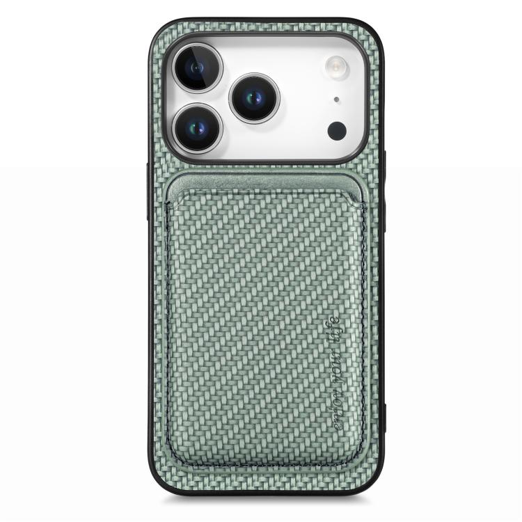 Carbon Fiber Leather Card Magsafe Phone Case, For iPhone 16e, For iPhone 16 Pro Max, For iPhone 16 Pro, For iPhone 16 Plus