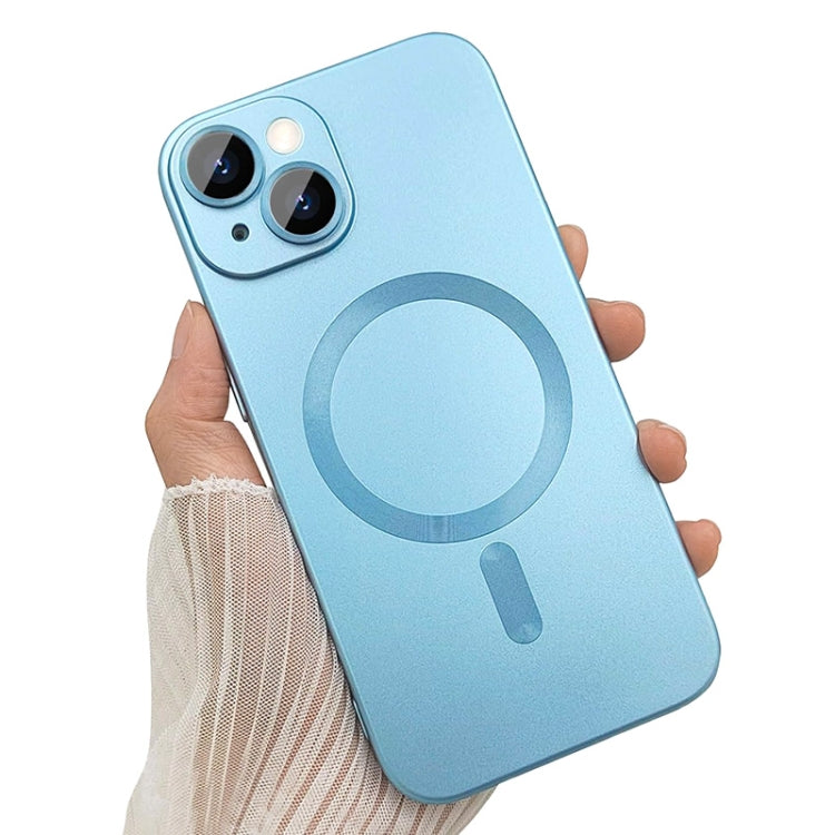 ENKAY MagSafe Matte TPU Phone Case with Lens Film, For iPhone 15 Plus, For iPhone 15, For iPhone 14 Plus