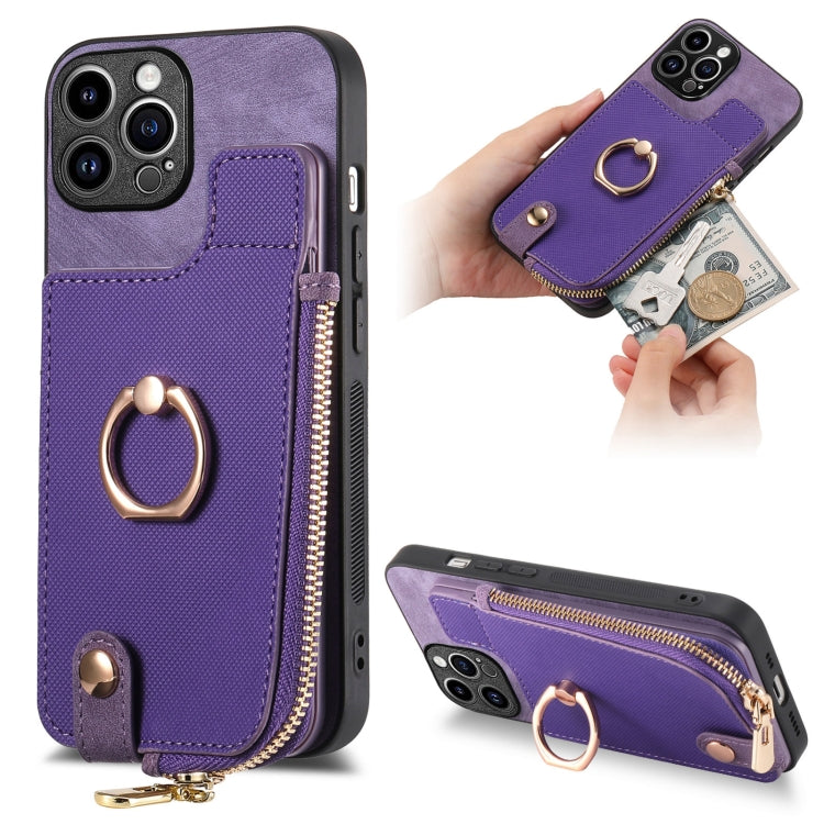 Cross Leather Ring Vertical Zipper Wallet Back Phone Case, For iPhone 14 Plus, For iPhone 14, For iPhone 14 Pro, For iPhone 14 Pro Max