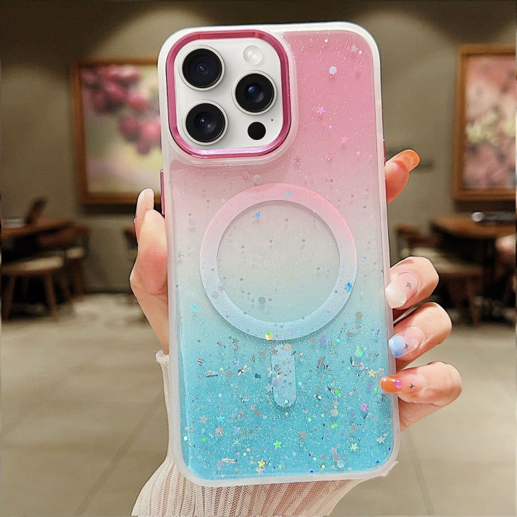 Multicolor Gradient Glitter Sequin MagSafe TPU Phone Case, For iPhone 15 Pro Max, For iPhone 15 Pro