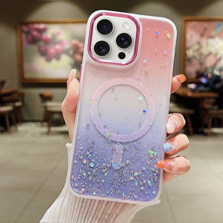 Multicolor Gradient Glitter Sequin MagSafe TPU Phone Case, For iPhone 15 Pro Max, For iPhone 15 Pro