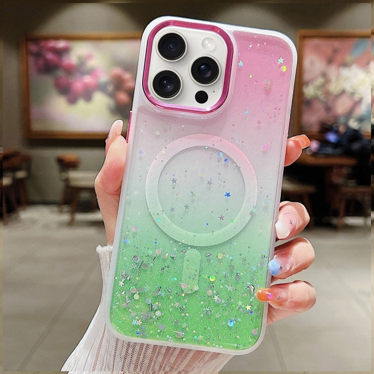 Multicolor Gradient Glitter Sequin MagSafe TPU Phone Case, For iPhone 15 Pro Max, For iPhone 15 Pro