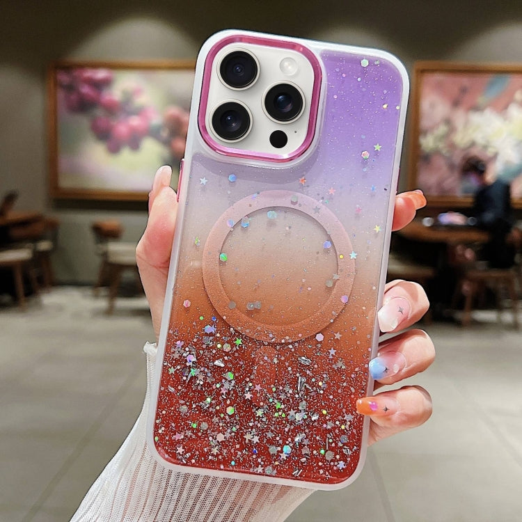 Multicolor Gradient Glitter Sequin MagSafe TPU Phone Case, For iPhone 15 Pro Max, For iPhone 15 Pro