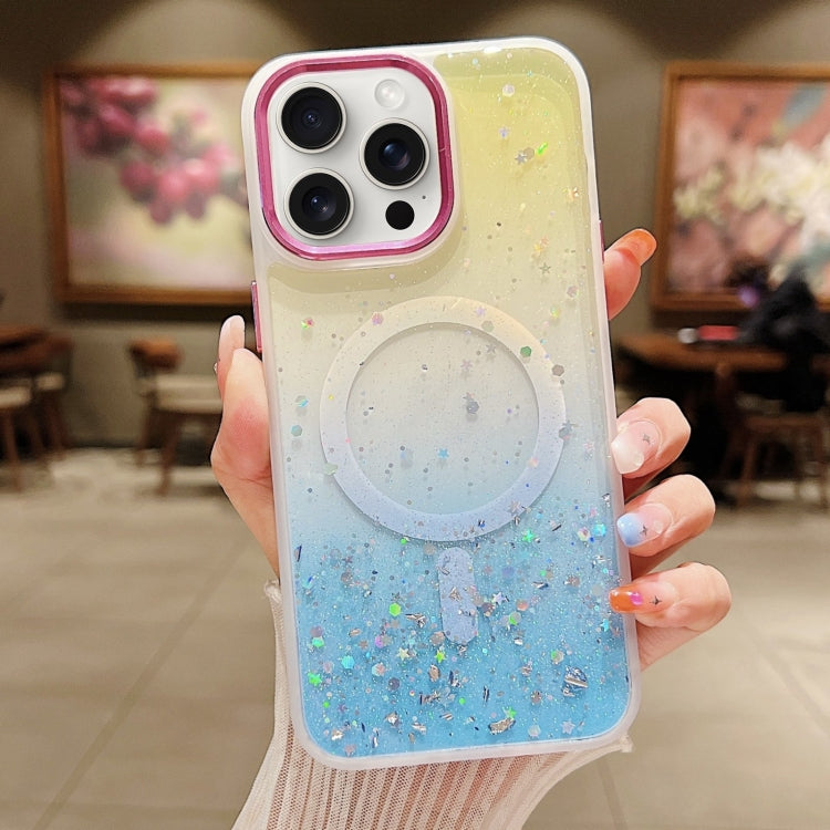 Multicolor Gradient Glitter Sequin MagSafe TPU Phone Case, For iPhone 15 Pro Max, For iPhone 15 Pro